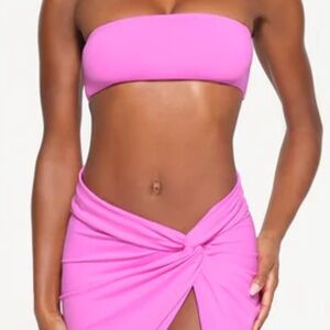 Skims Pink Bandeau Bikini Top 2X